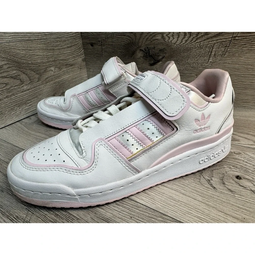 Adidas Forum Plus  Low White  Pink Womens Sz 9 GX5073 Sneakers Shoes